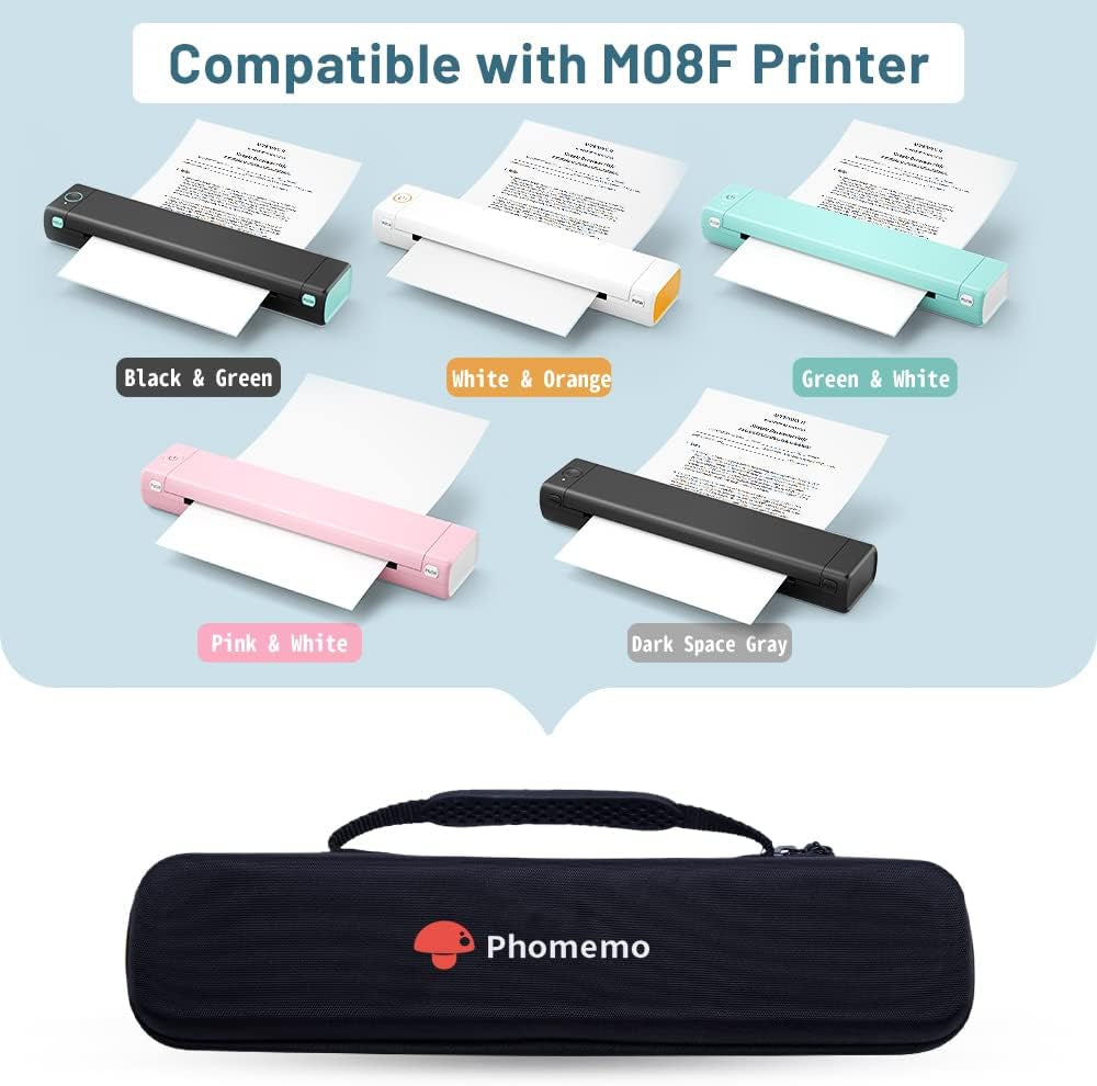 Portable Storage Case for M08F/D810/P831/TP81 Letter & A4 Printers - Compatible with Itari A886 and TATTMUSE A887 - Holder for Paper and USB Cable (Box Only)