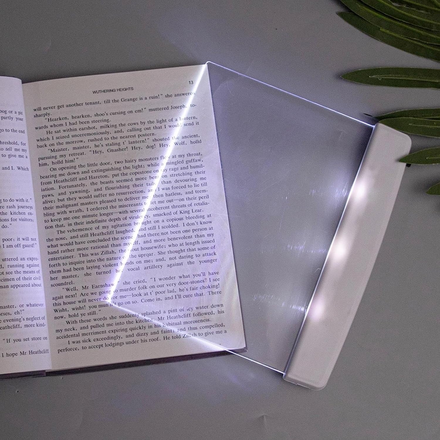 Flat Book Lights for Reading at Night in Bed Clear LED Book Page Light Bookmark Light for Reading Illuminator Panel Plate Lamp Board Wireless (White)