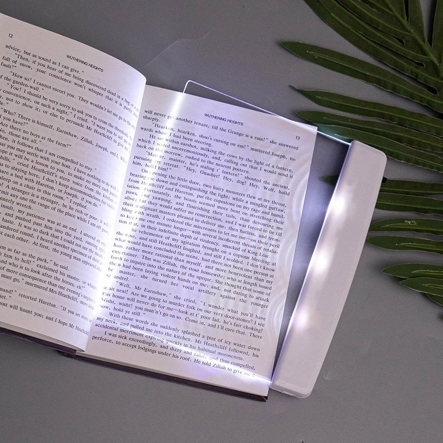 Flat Book Lights for Reading at Night in Bed Clear LED Book Page Light Bookmark Light for Reading Illuminator Panel Plate Lamp Board Wireless (White)