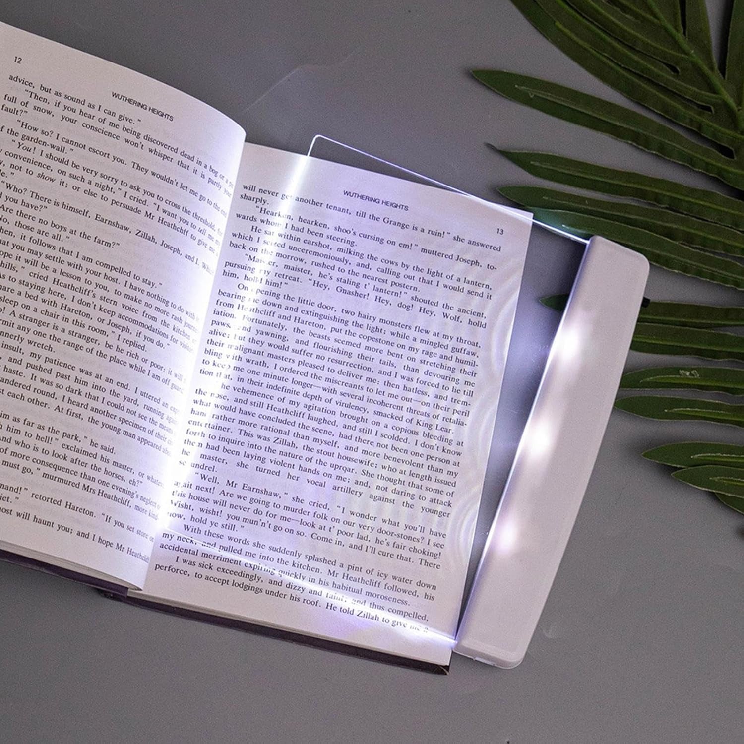 Flat Book Lights for Reading at Night in Bed Clear LED Book Page Light Bookmark Light for Reading Illuminator Panel Plate Lamp Board Wireless (White)