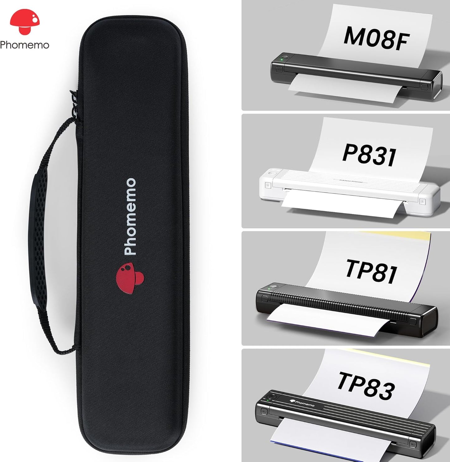 Portable Storage Case for M08F/D810/P831/TP81 Letter & A4 Printers - Compatible with Itari A886 and TATTMUSE A887 - Holder for Paper and USB Cable (Box Only)